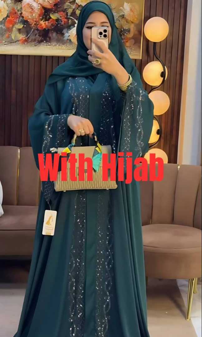 Exclusive,Stone,Work,Dubai,Cherry,Borka,with,Hijab