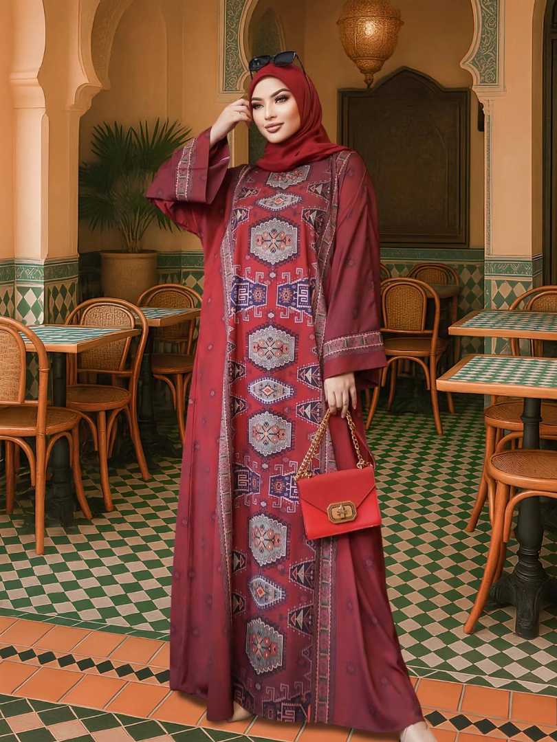 Sharza,Printed,Abaya