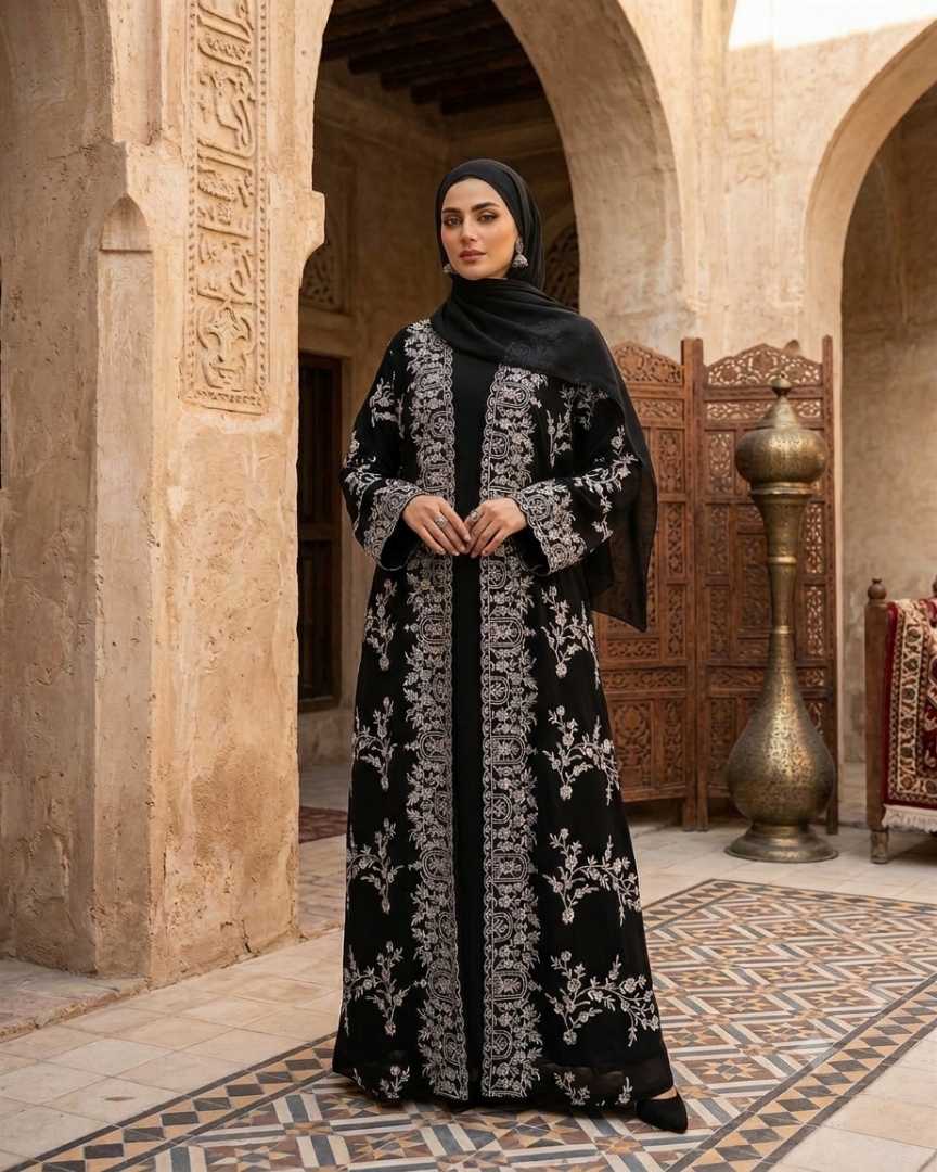 Sanjida,Embroidery,Three,Part,Abaya